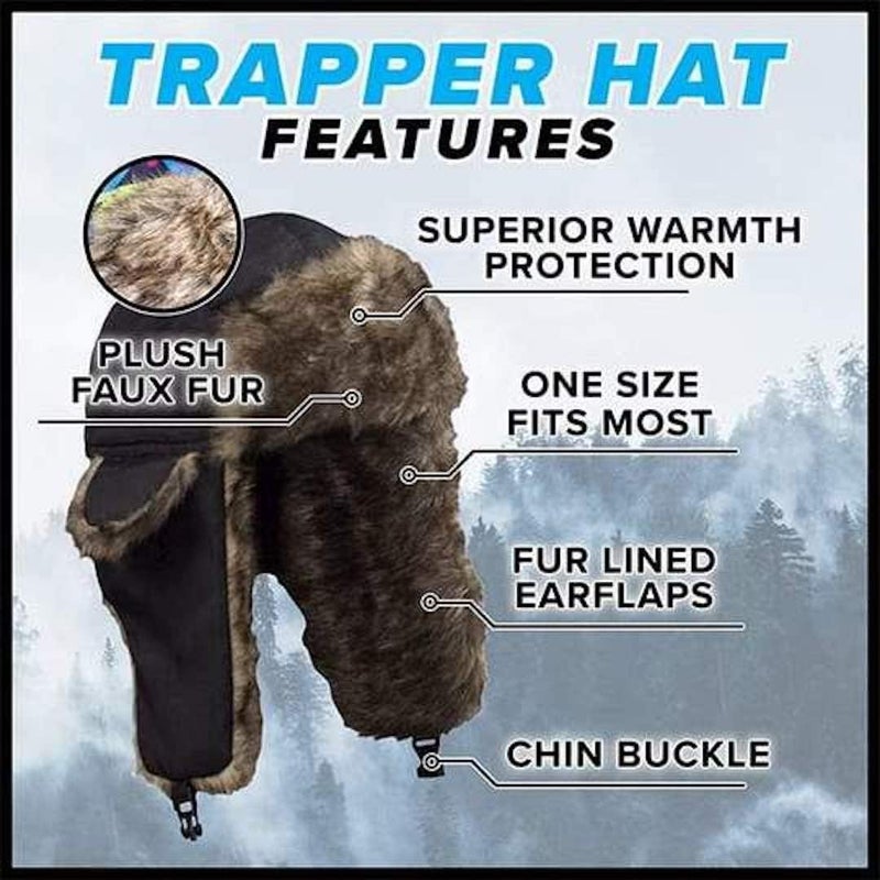 SA Company Trapper Hat Winter Hats for Men & Women | Ushanka Russian Hat | Faux Fur Hat with Ear Flap (Snow Camo) - Image 5